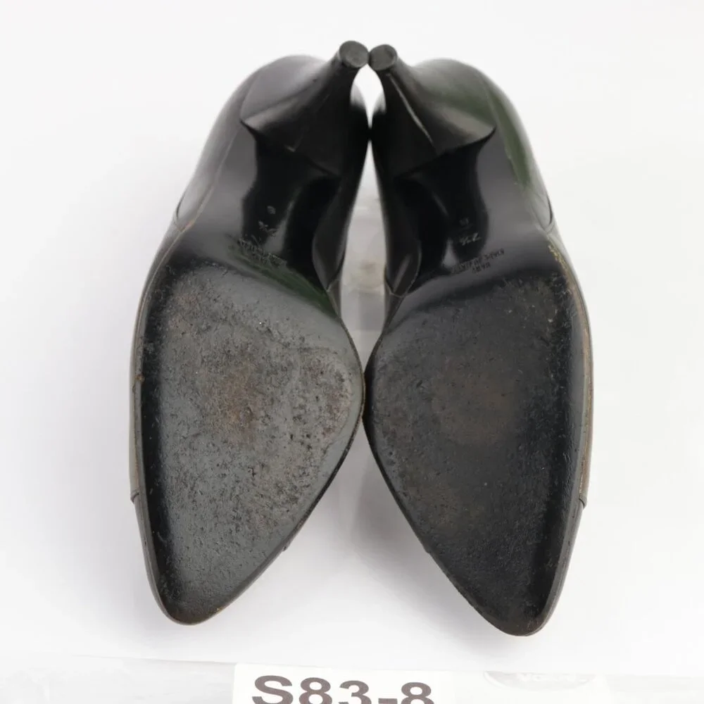 Vintage Oscar de la Renta‎ Womens Pump Size 7.5 Bronze Leather Cone Heel Shoes